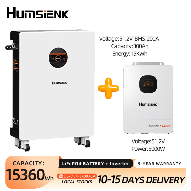 Mppt Hybrid Inverter 48V 8Kw 3 Phase - Humsienk 48V 300Ah LiFePO4 Bluetooth-batterij &