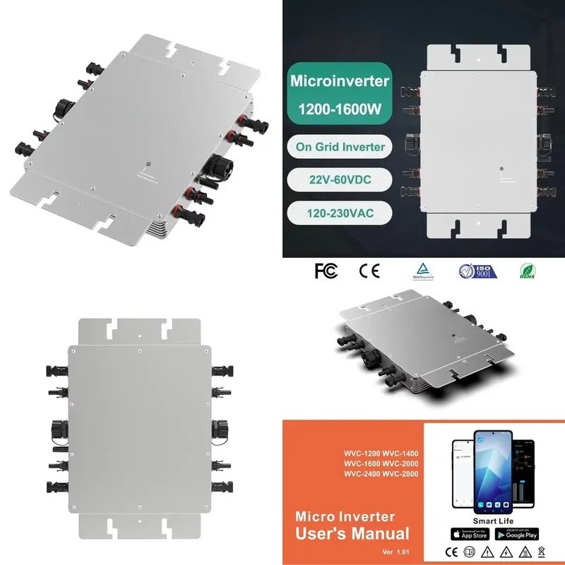 Micro Inverter 1400W Solar Grid Tie - Slimme App WiFi Monitoring Micro-omvormer 1600W