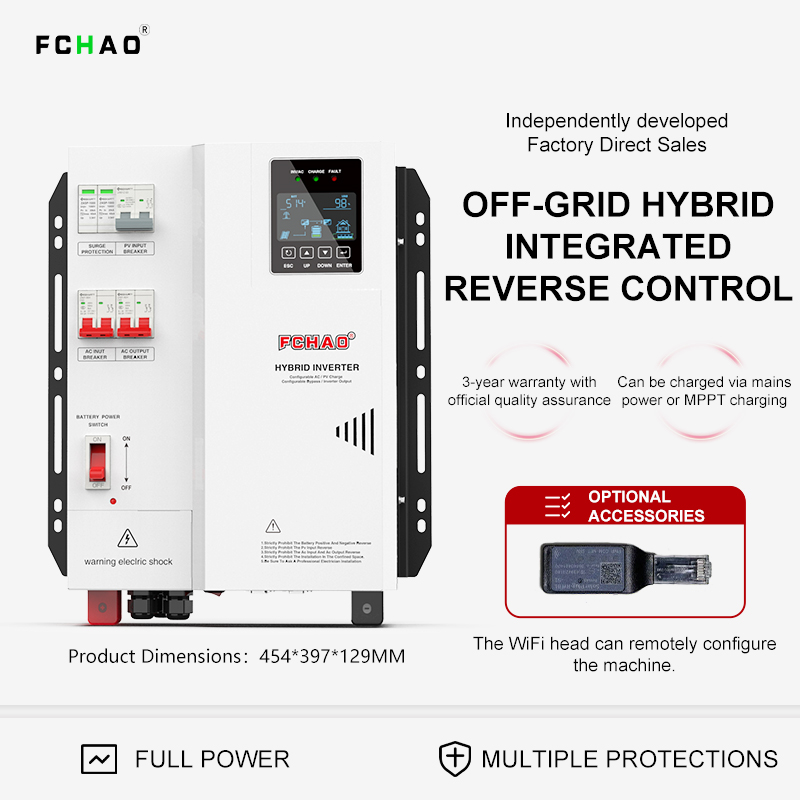 Hybrid Solar Inverter 5.5Kw Mppt 48V - Fchao Solar Hybride Omvormer 3KW 4KW