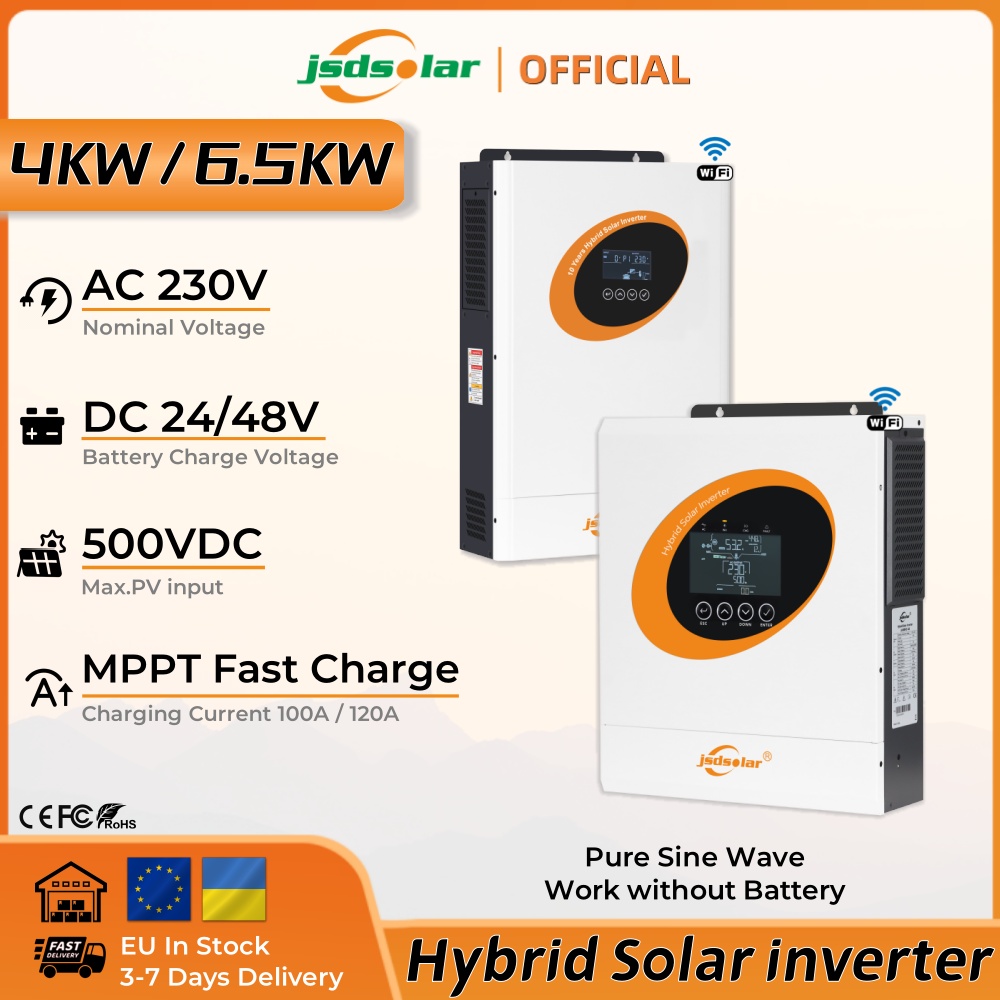 JSDSolar 4KW 6.5KW Hybride Sol - Hybrid Solar Inverter 5.5Kw Mppt 48V recensie en prijs