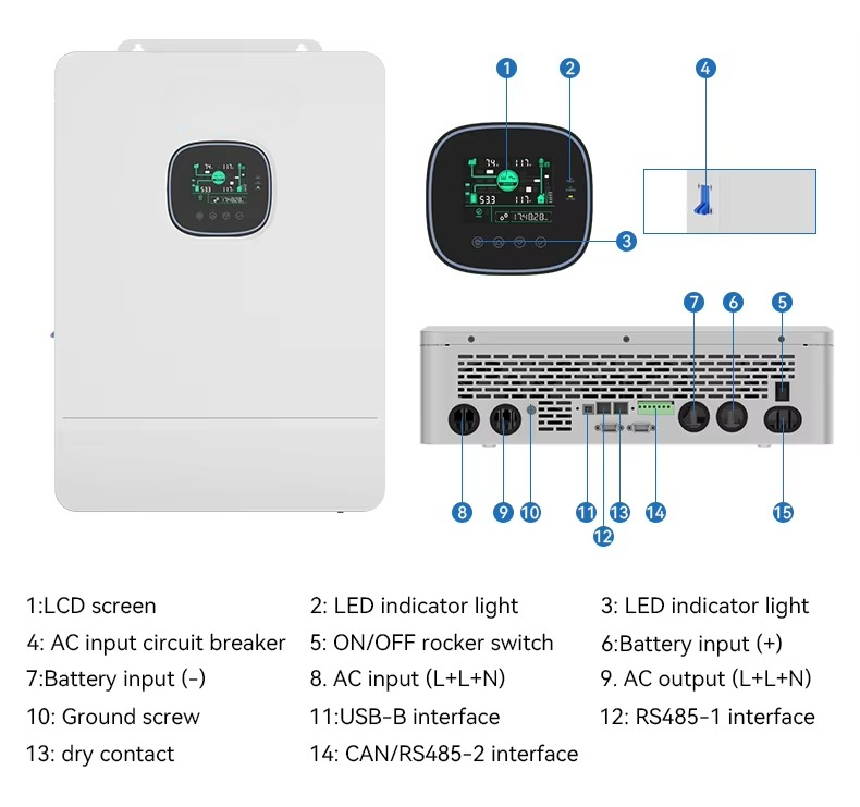 110V 220V Hybride Off-Grid Sol - Split Phase Inverter 10Kw 110V 220V recensie en prijs