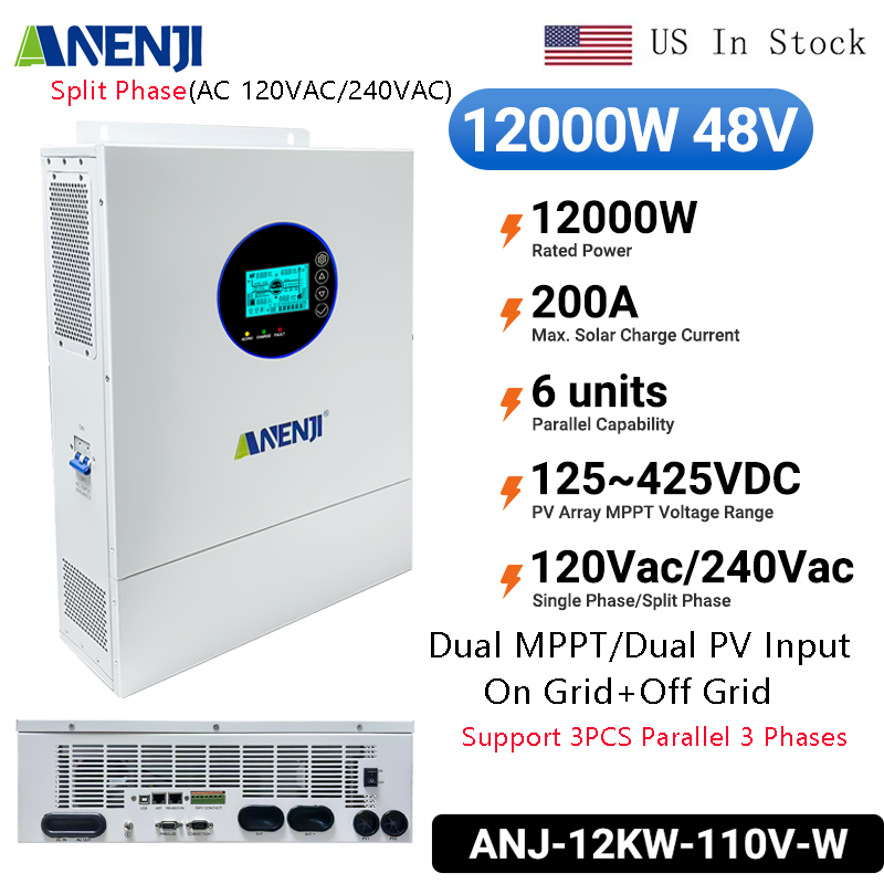 ANENJI Split Phase 12KW 48V Hy - Off Grid Solar Inverter 48V 6000W recensie en prijs