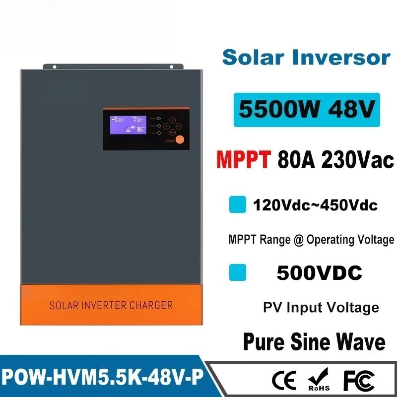 Fabrieksmodel 5,5 kW 5,5 kVA M - Hybrid Solar Inverter 5.5Kw Mppt 48V recensie en prijs