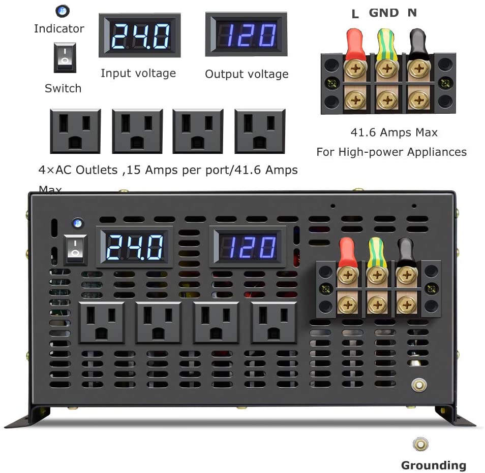 Off Grid Zuivere Sinus Omvorme - Pure Sine Wave Inverter 5000W 48V 220V recensie en prijs