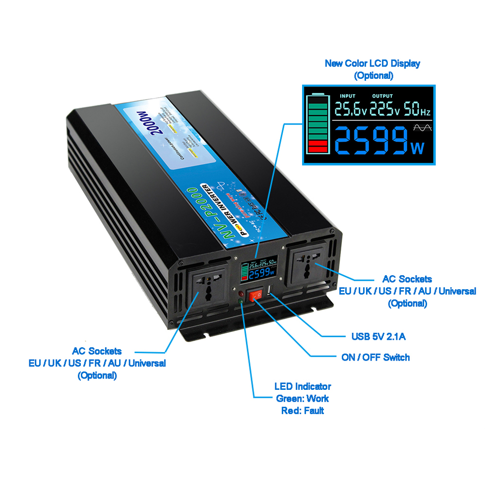 5000W 5kW 5kVA Power Inverter  - Pure Sine Wave Inverter 5000W 48V 220V recensie en prijs